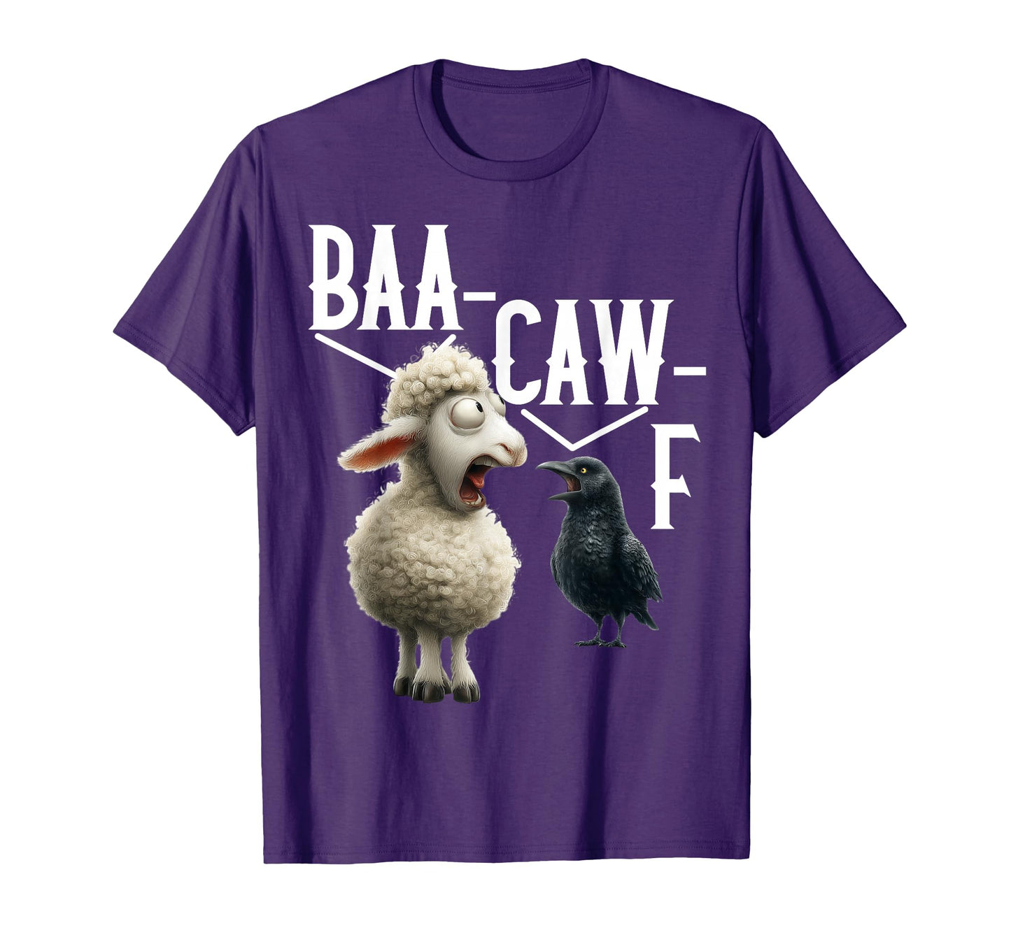 Animal Sound Pun Shirt – Baa Caw = Back Off Crow & Sheep Tee T-Shirt