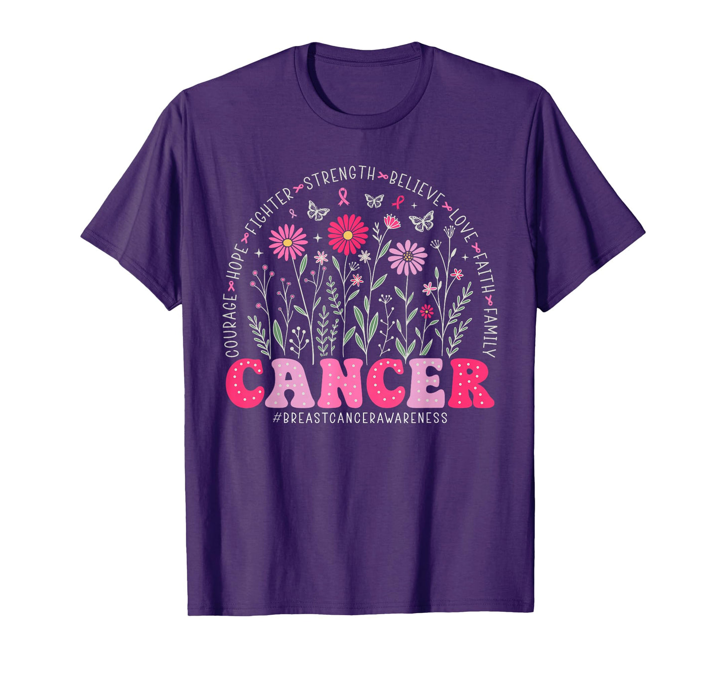 Breast Cancer Survivor Wildflower Breast Cancer Awareness T-Shirt