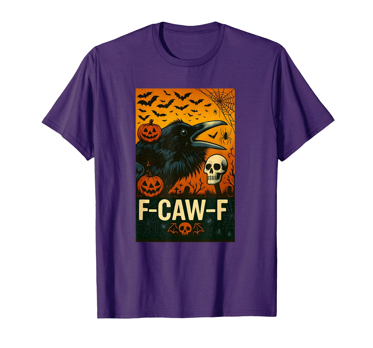 Funny Black Crow Bird with F-Caw-F Saying, Halloween Style T-Shirt