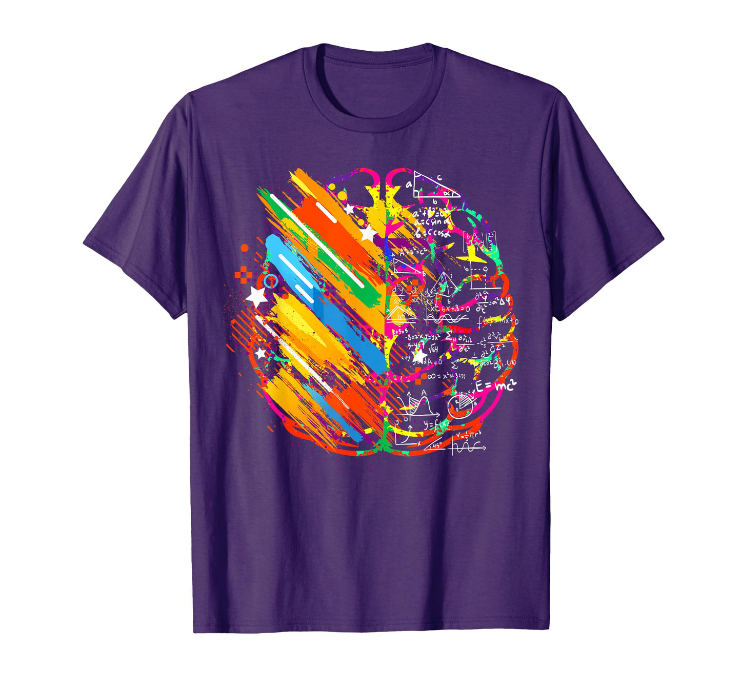 Colorful Brain Art Teacher Artist Painter Student T-Shirt