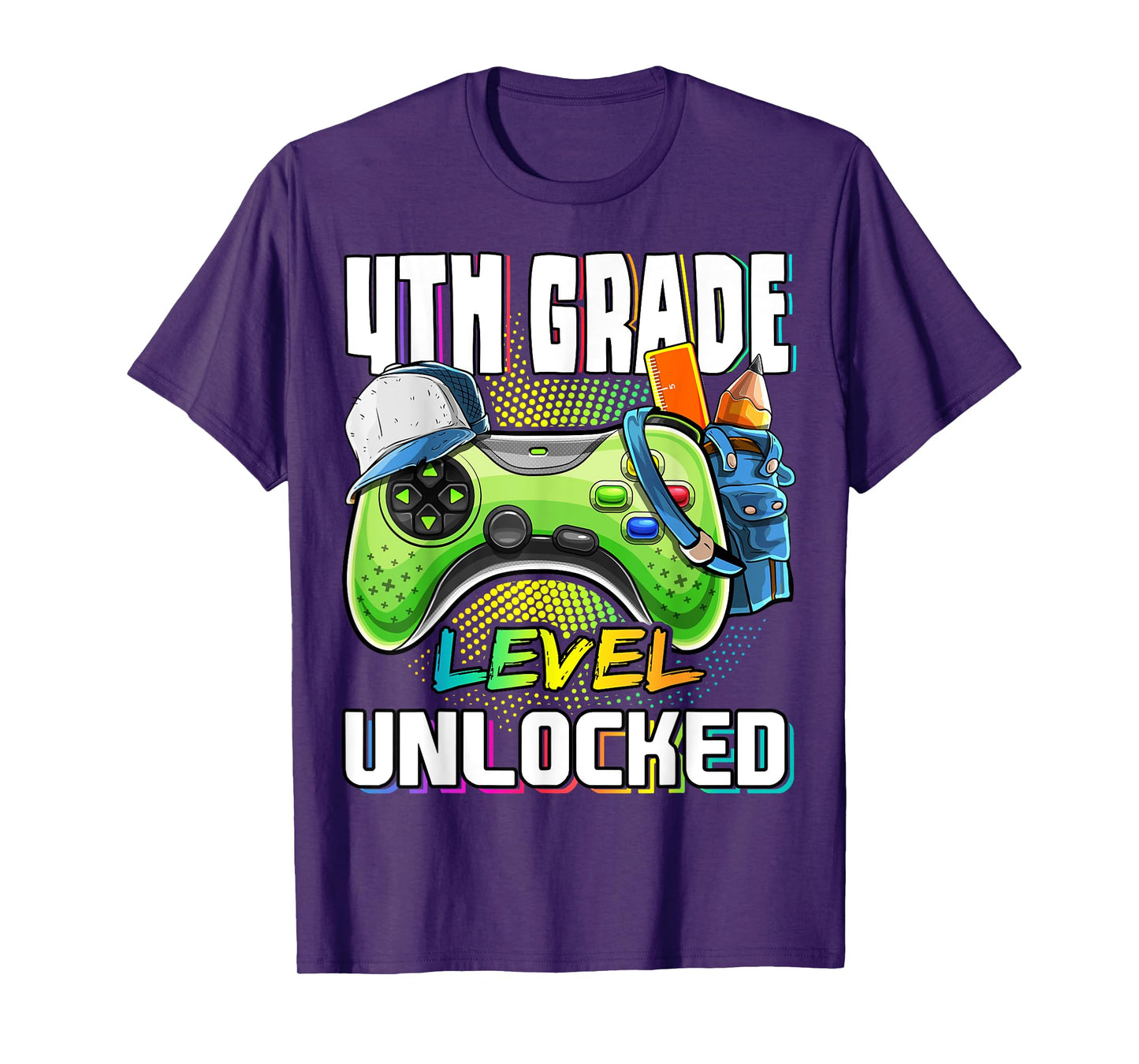 4th Grade Level Unlocked Video Game Back to School Boys T-Shirt