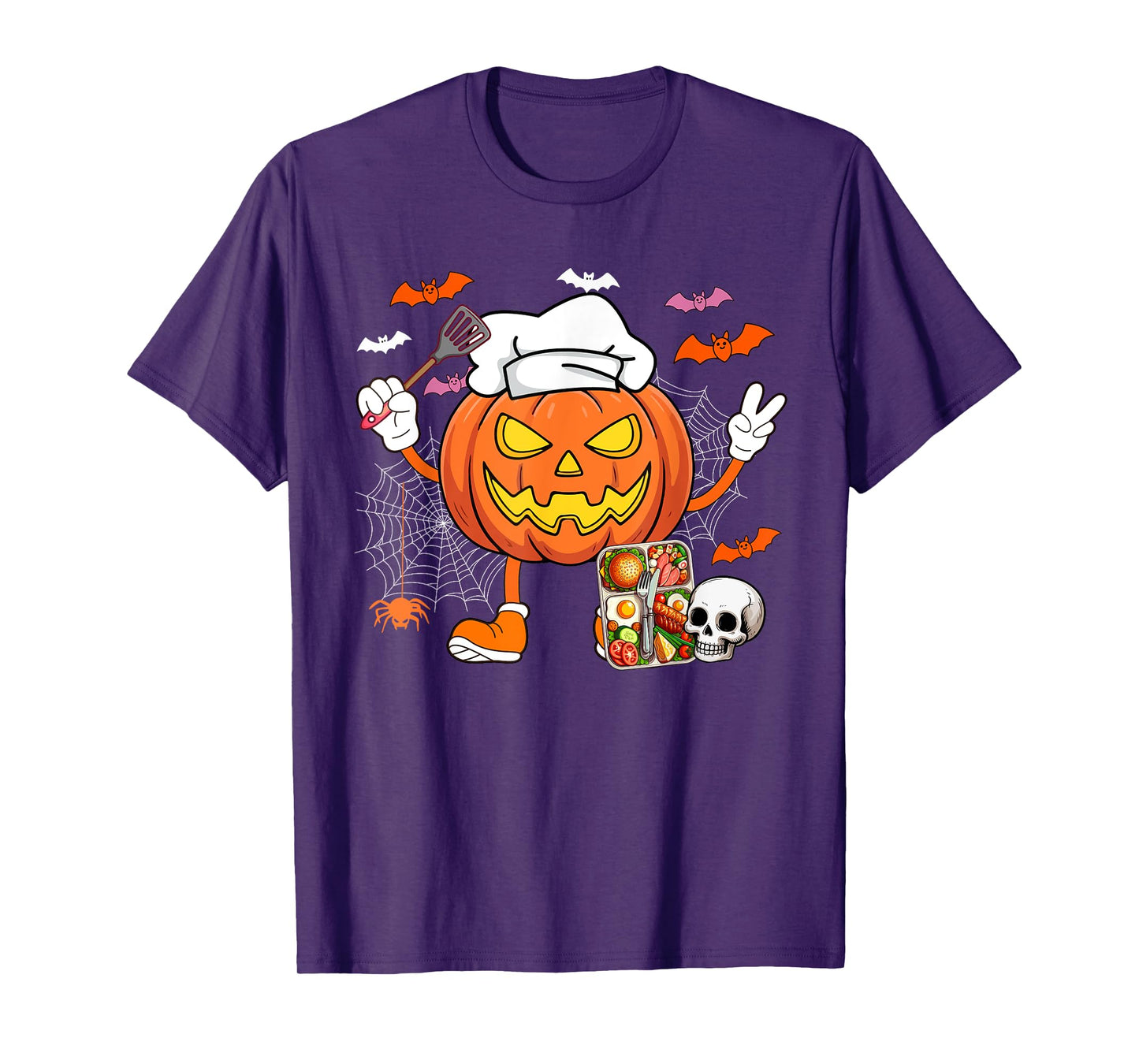 Lunch Lady Job Horror Carved Pumpkin Halloween Costume Team T-Shirt