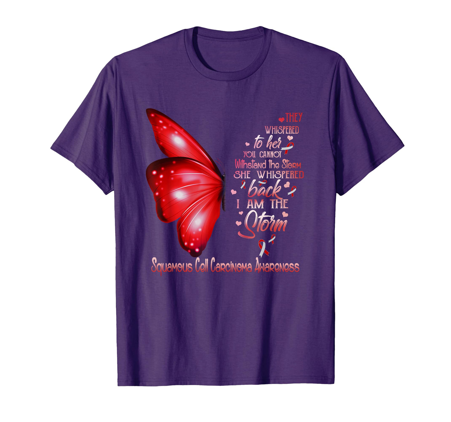 I am the storm Squamous Cell Carcinoma Awareness Butterfly T-Shirt