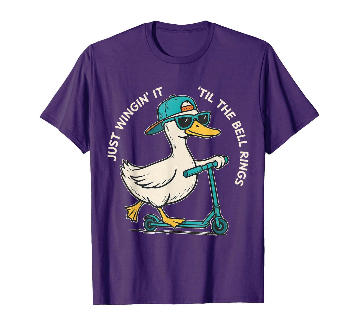 Just Wingin' It 'Till The Bell Ring Funny Goose Teacher T-Shirt
