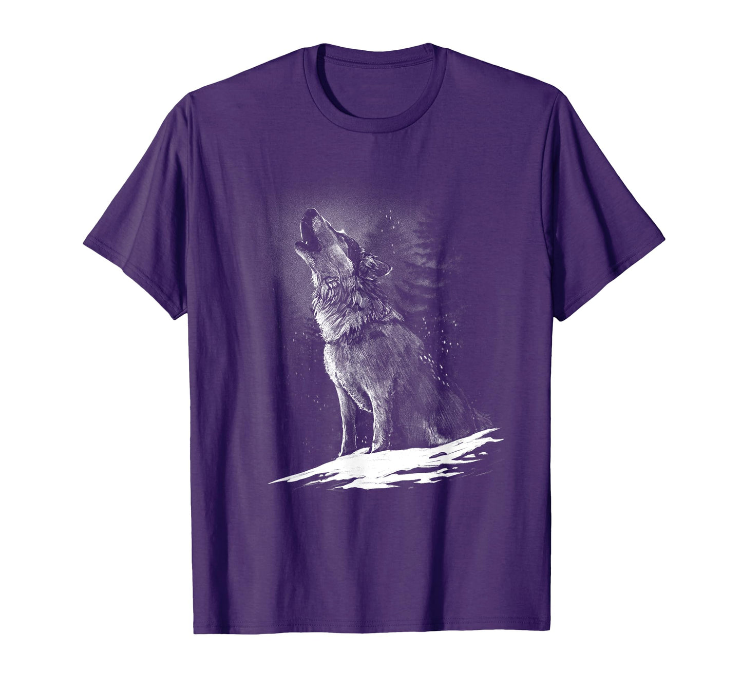 Wolf Hunting Ground, Icy Moon Forest wildlife T-Shirt