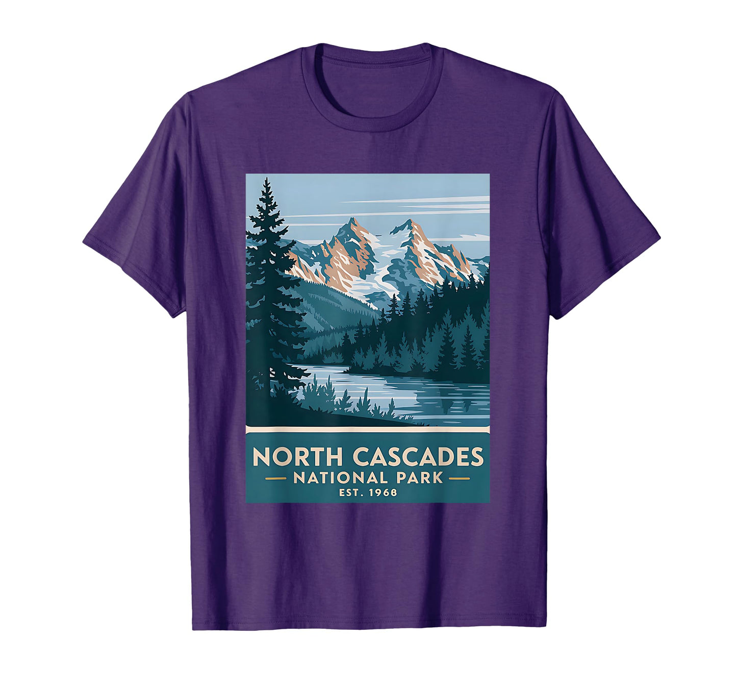 North Cascades National Park Vintage Camping Men Women Kids T-Shirt