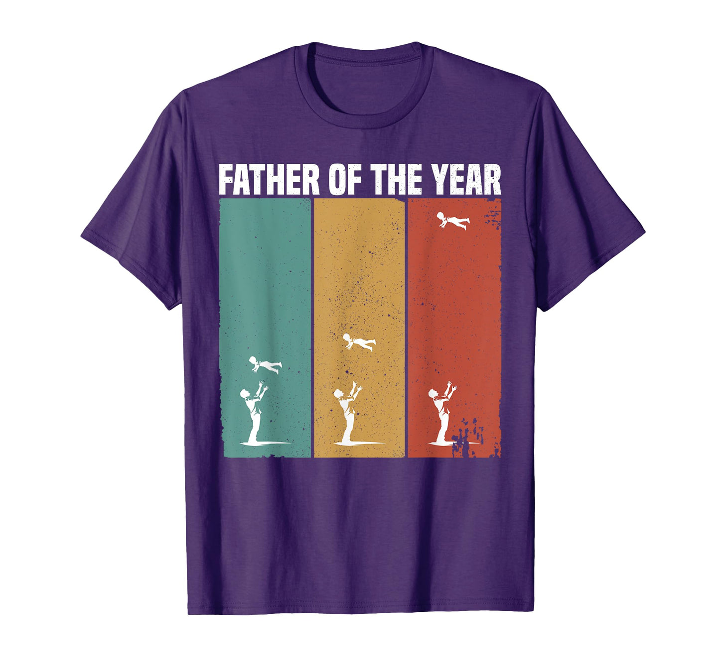 Father Of The Year Funny Dad Throwing Child In Sky Vintage T-Shirt