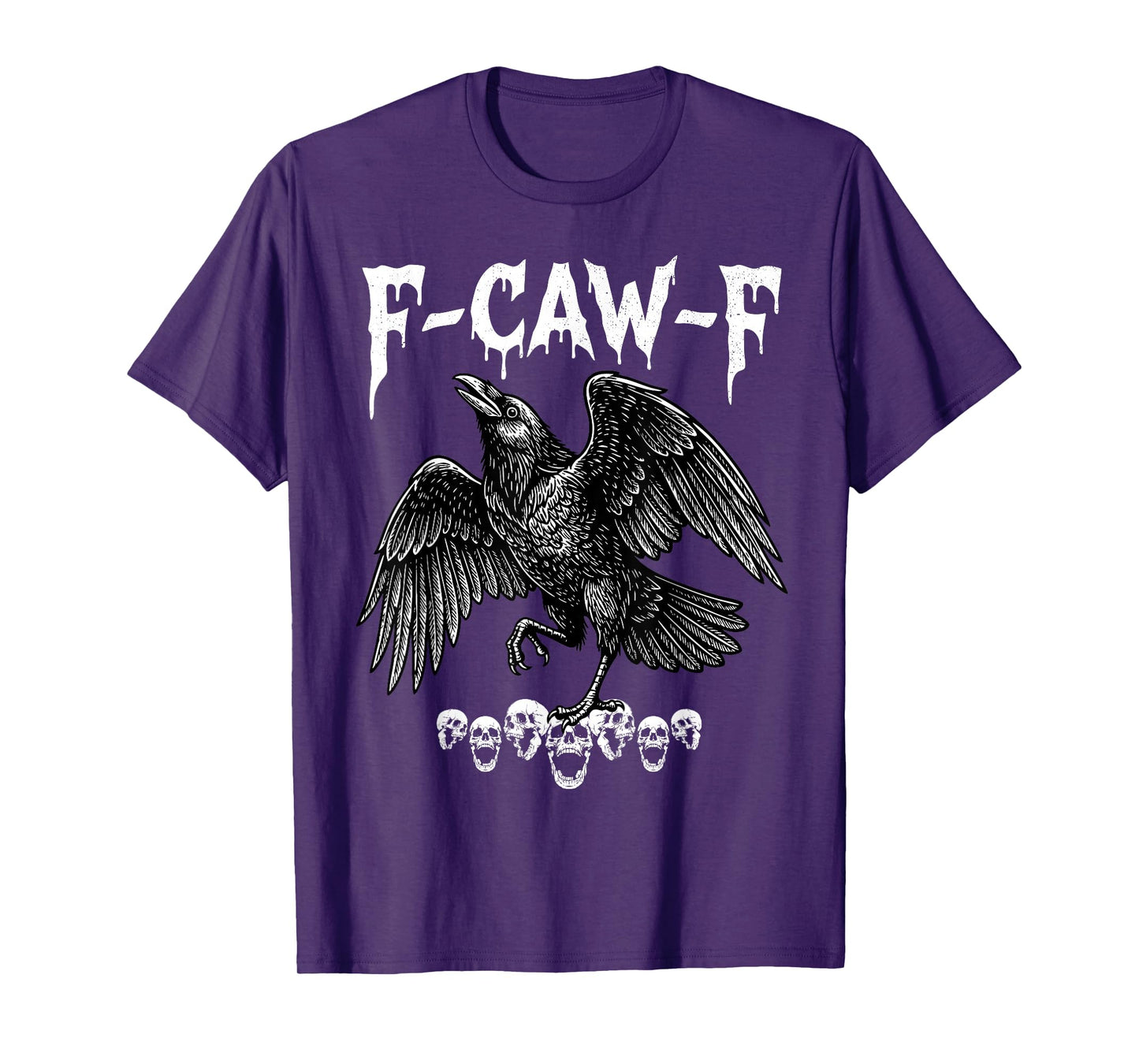 F-Caw-F Funny Black Crow Bird Moon Gothic Adult Humor F cawF T-Shirt