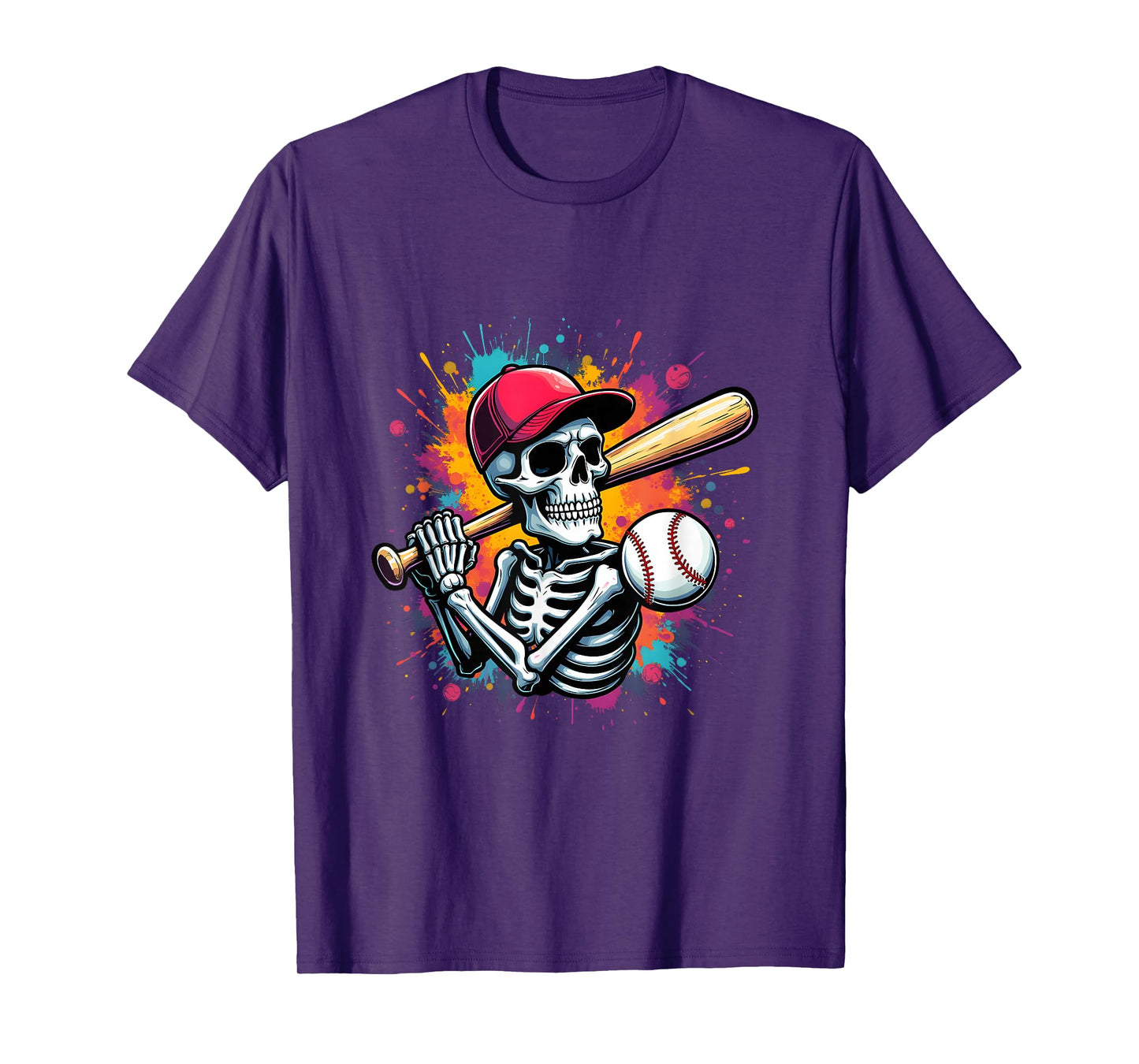 Cool Skeleton Baseball Player Graphic Sports Gift T-Shirt