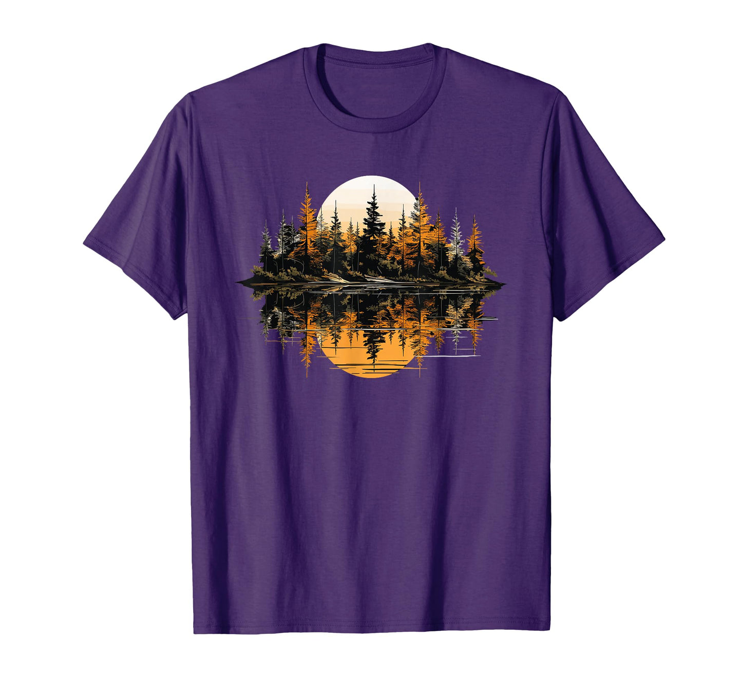 Nature Reflection Forest Trees Outdoor Wildlife T-Shirt