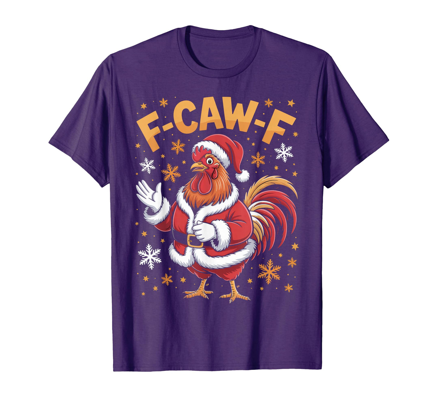 Funny Christmas F-Caw-F Rooster Chicken, Pun Meme T-Shirt
