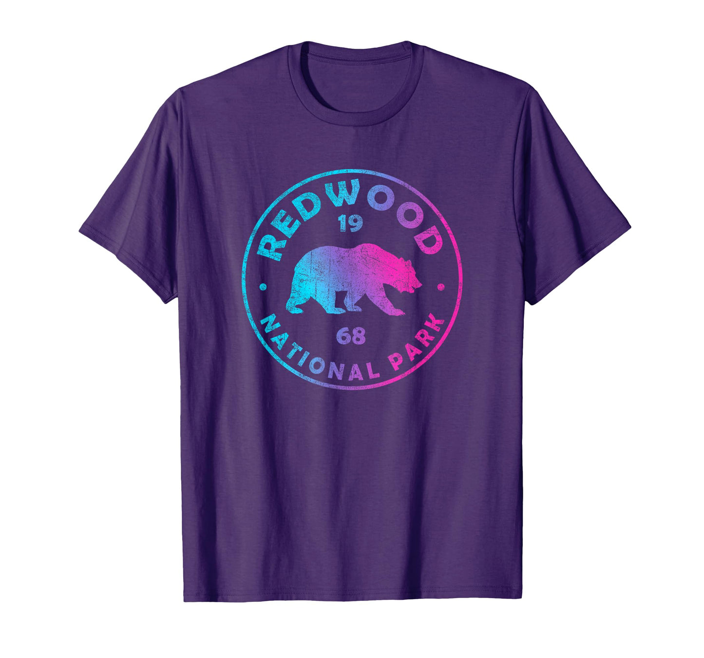 Redwood National Park CA Tie Dye Bear Boys Girls Hiking T-Shirt