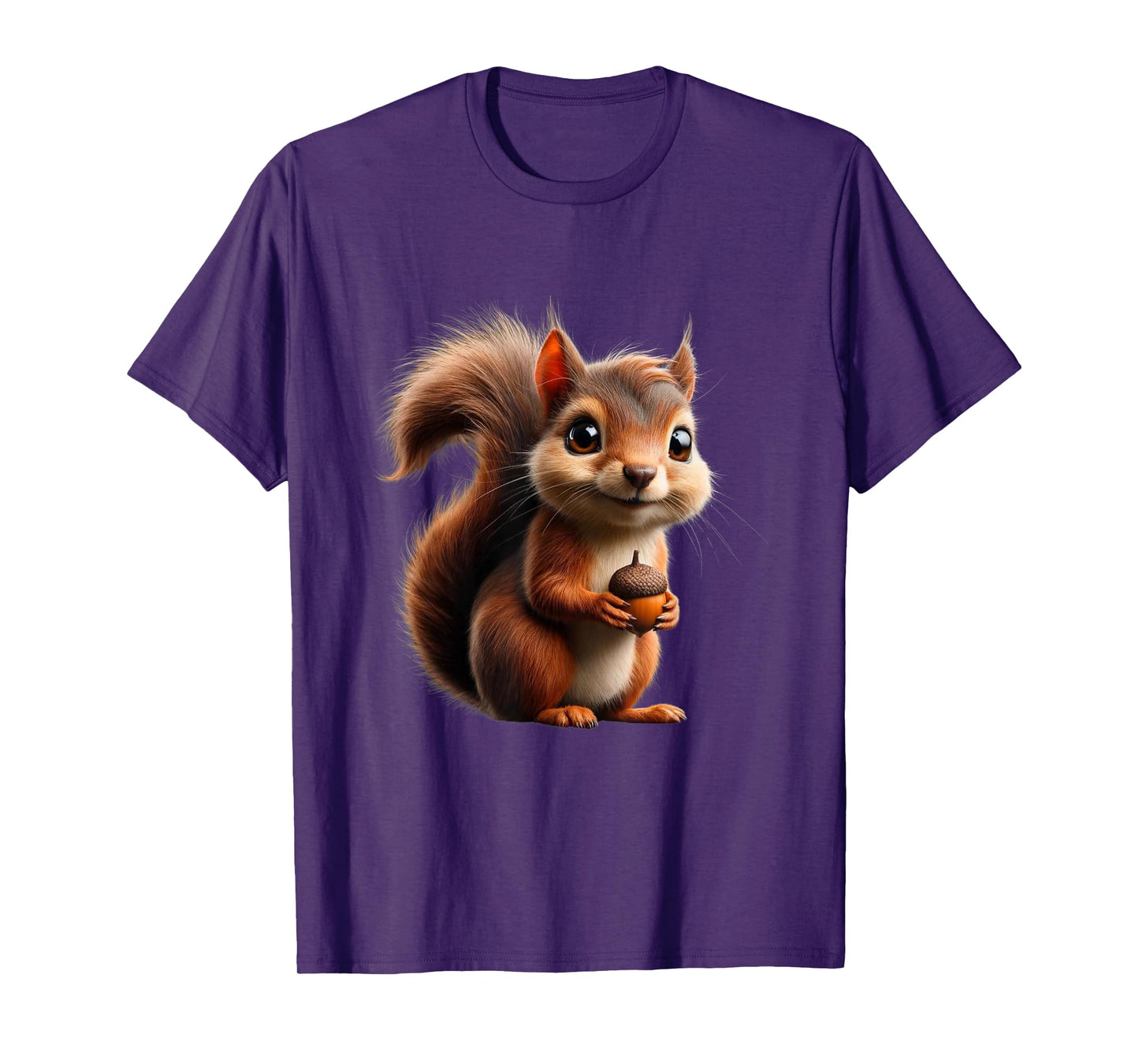 Cute Squirrel Holding Acorn - Squirrel Lover T-Shirt