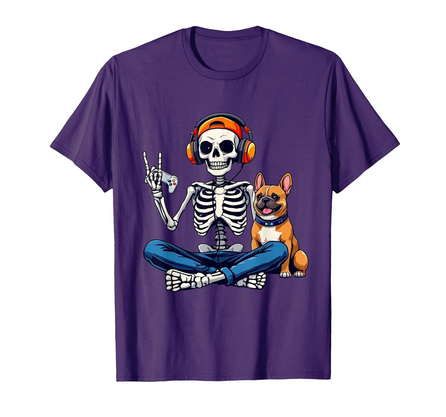 Halloween Skeleton Gamer Video Gaming Boys Men Kids Tees T-Shirt