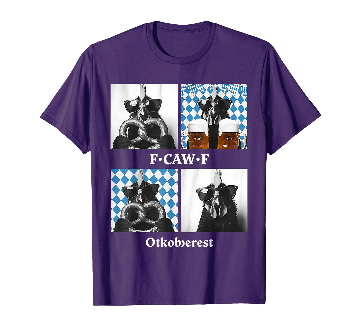 Rooster Chicken Oktoberfest Sunglasses Photobooth Selfie T-Shirt