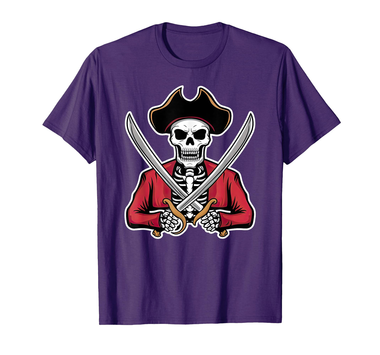 Pirate Skull and Crossbones Skeleton Halloween Costume Party T-Shirt