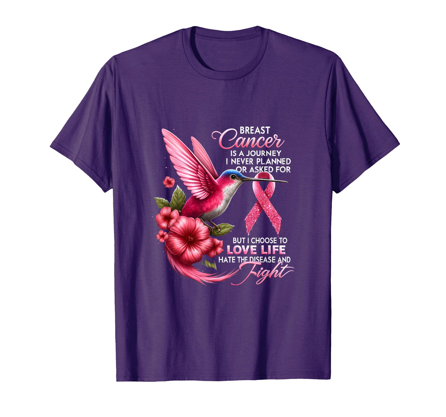 Breast Cancer Breast Cancer Is A Journey I Never Planned T-Shirt