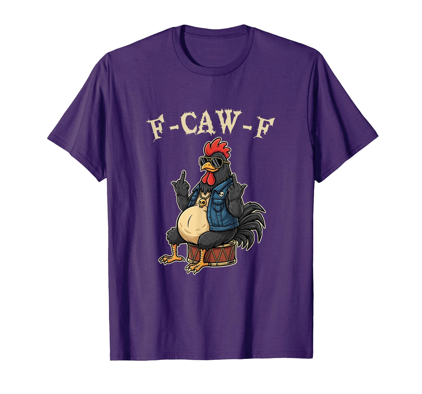 F-CAW-F Funny Halloween Adult Chicken T-Shirt