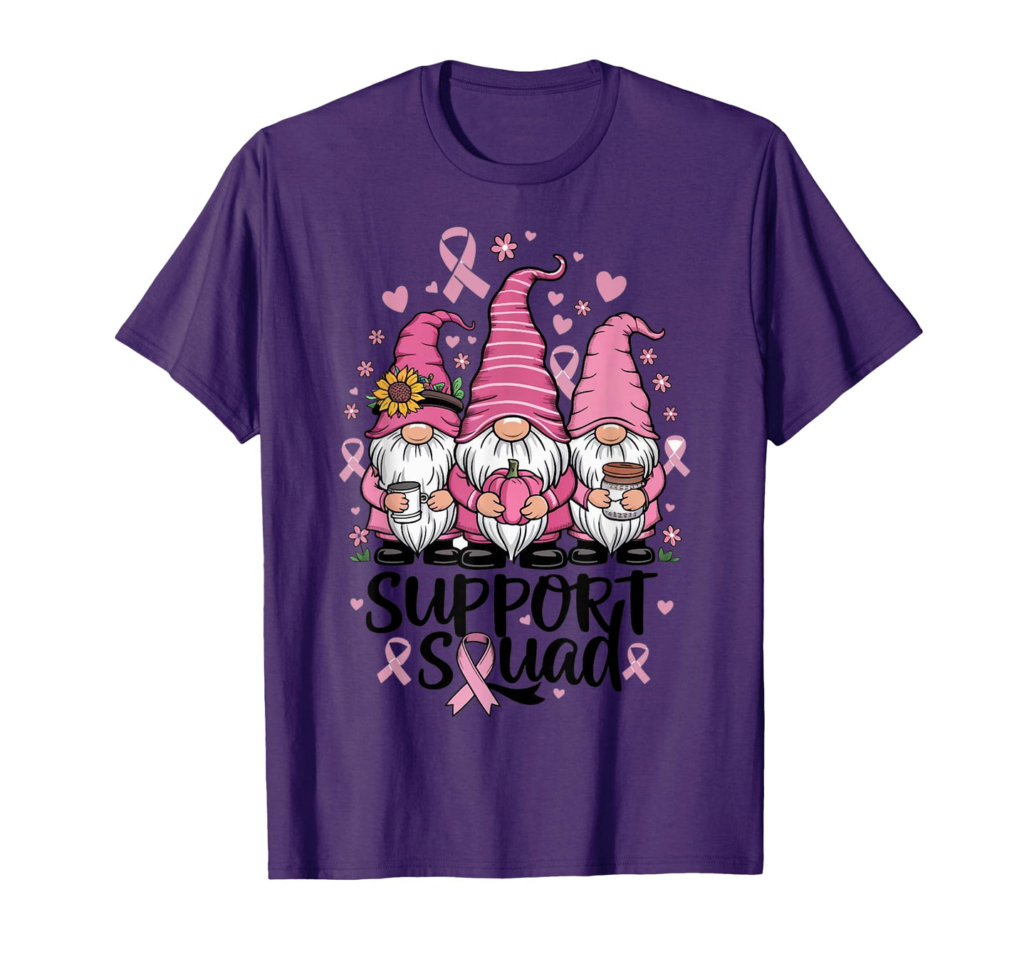 Gnome Support Squad Breast Cancer Awareness Pink Clothing T-Shirt