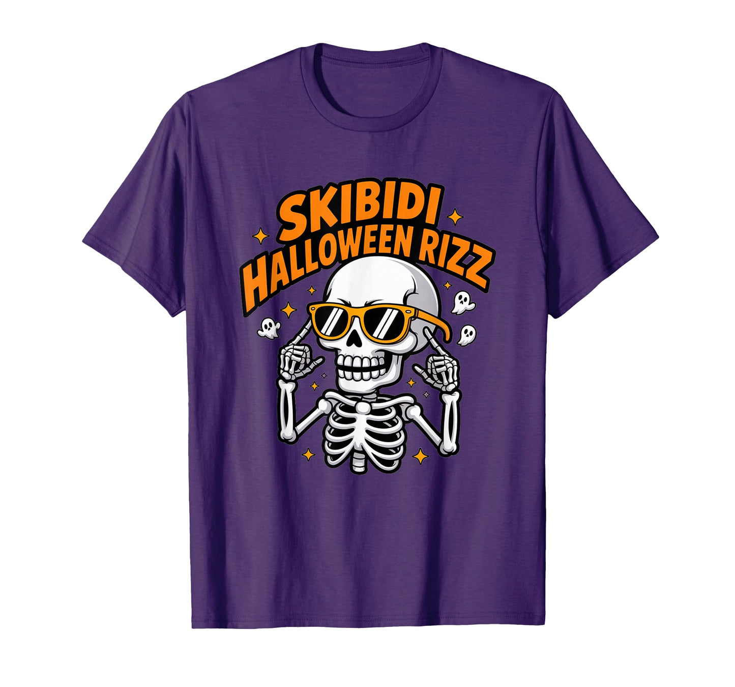 Skibidi Halloween Rizz - Funny Halloween Skeleton Shirt T-Shirt