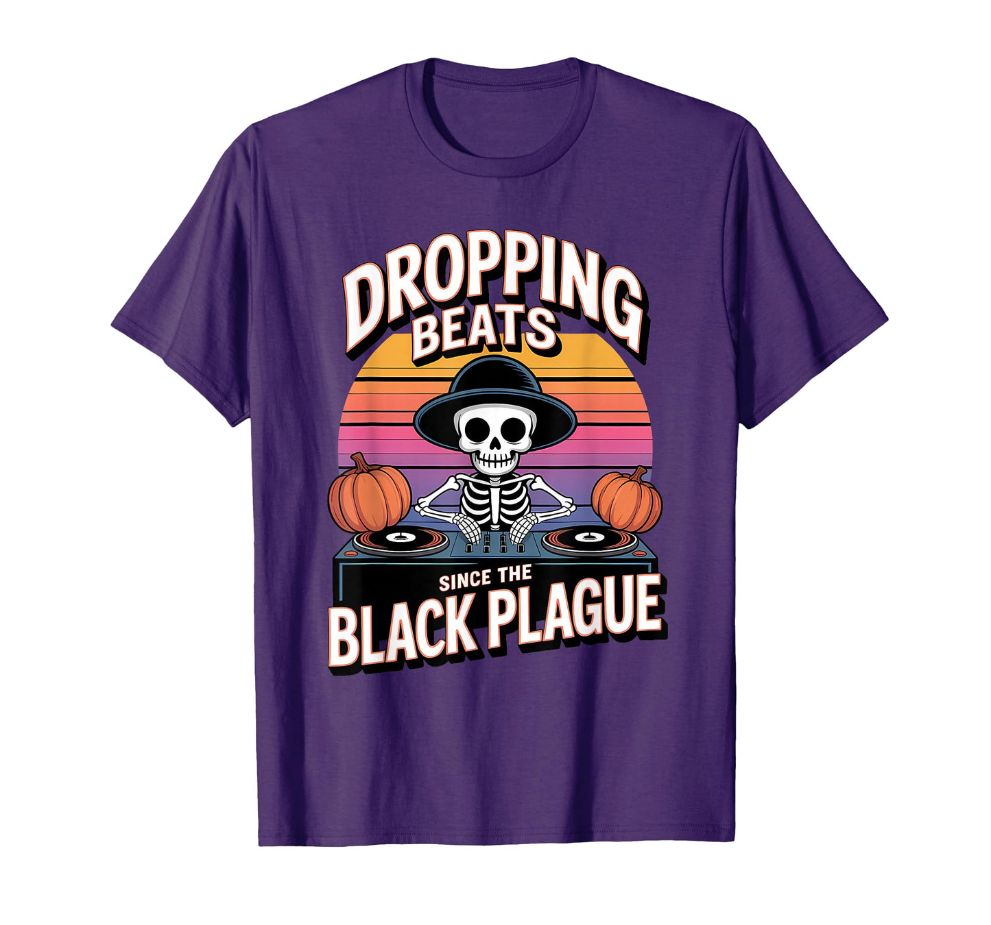Skeleton DJ Halloween Funny Spooky Music T-Shirt