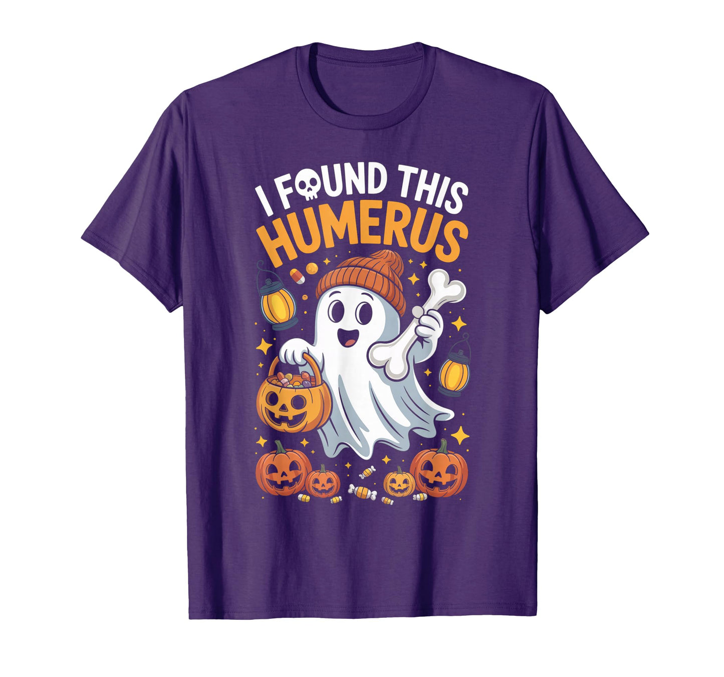 Ghost I Found This Humerus Halloween Skeleton Women Gifts T-Shirt