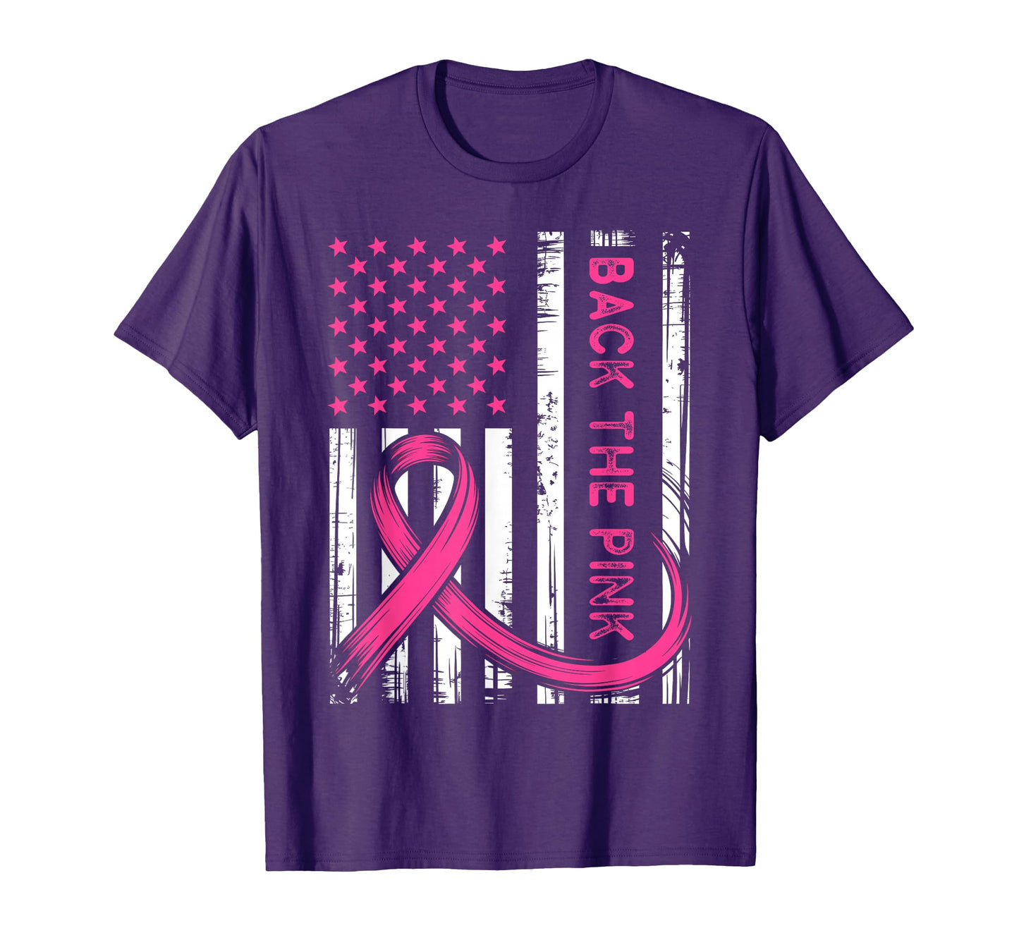 Back The Pink Breast Cancer Awareness Ribbon Support Fight T-Shirt