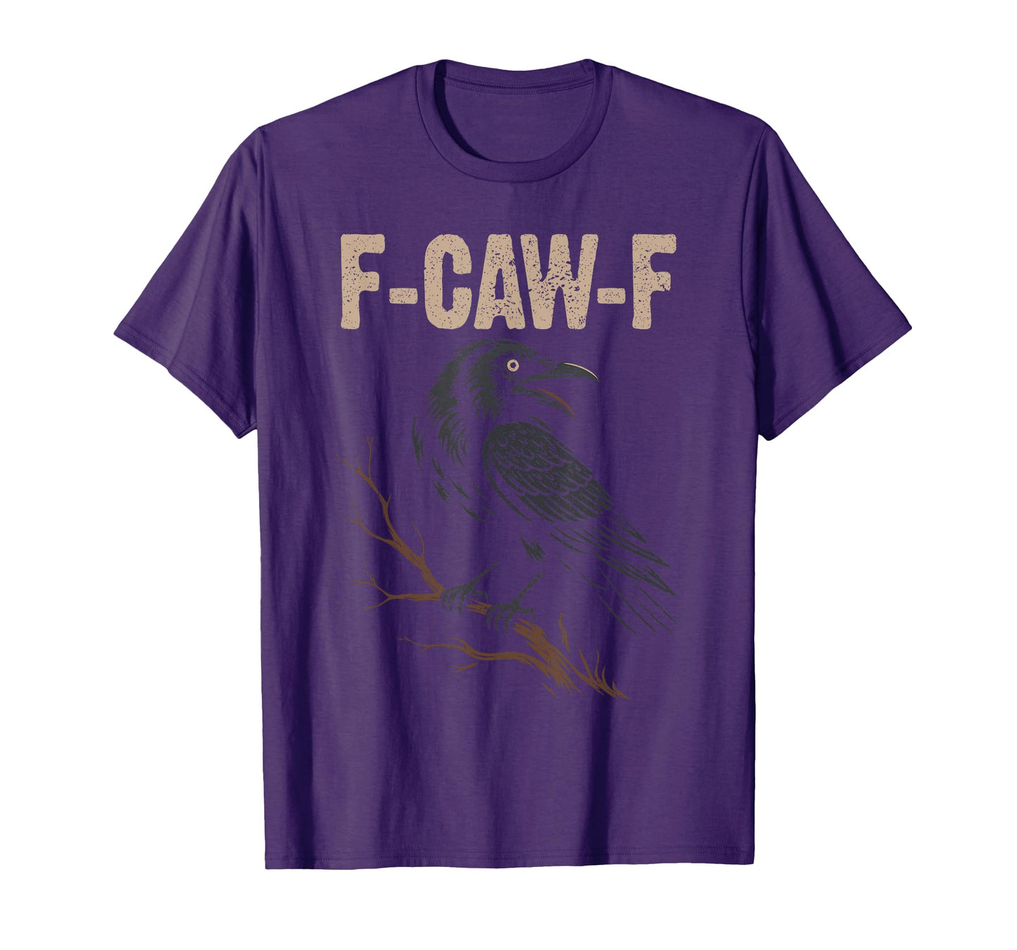 Black Crow F-Caw-F Full Moon Gothic Witchy Adult Humor Men T-Shirt