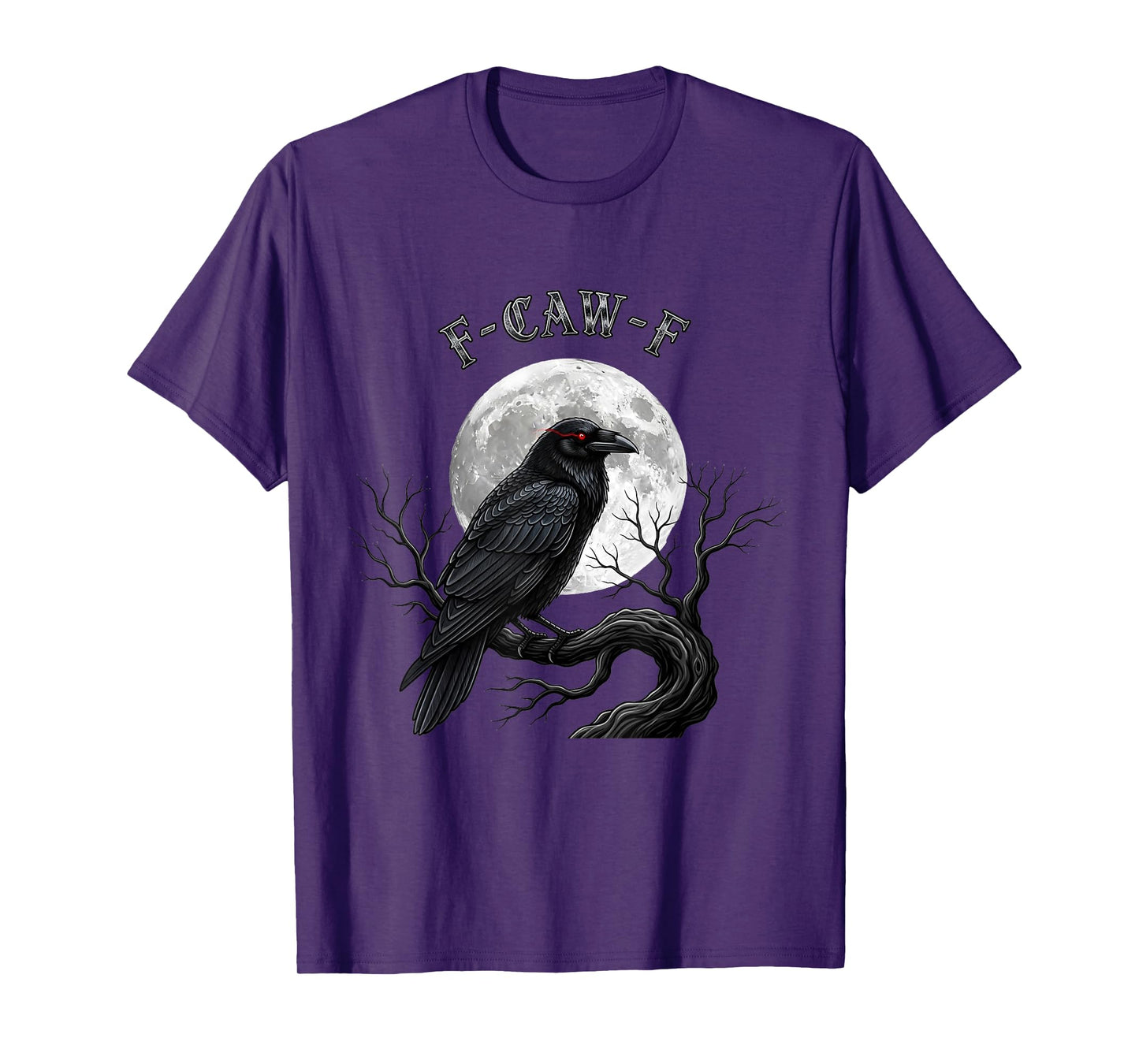 Black Crow, F-Caw-F Funny Black Bird Moon Gothic Adult Humor T-Shirt