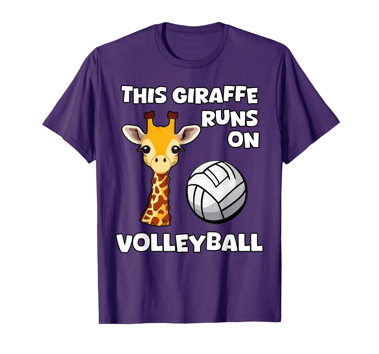 This Giraffe Runs On Volleyball Fun Giraffes Wildlife T-Shirt