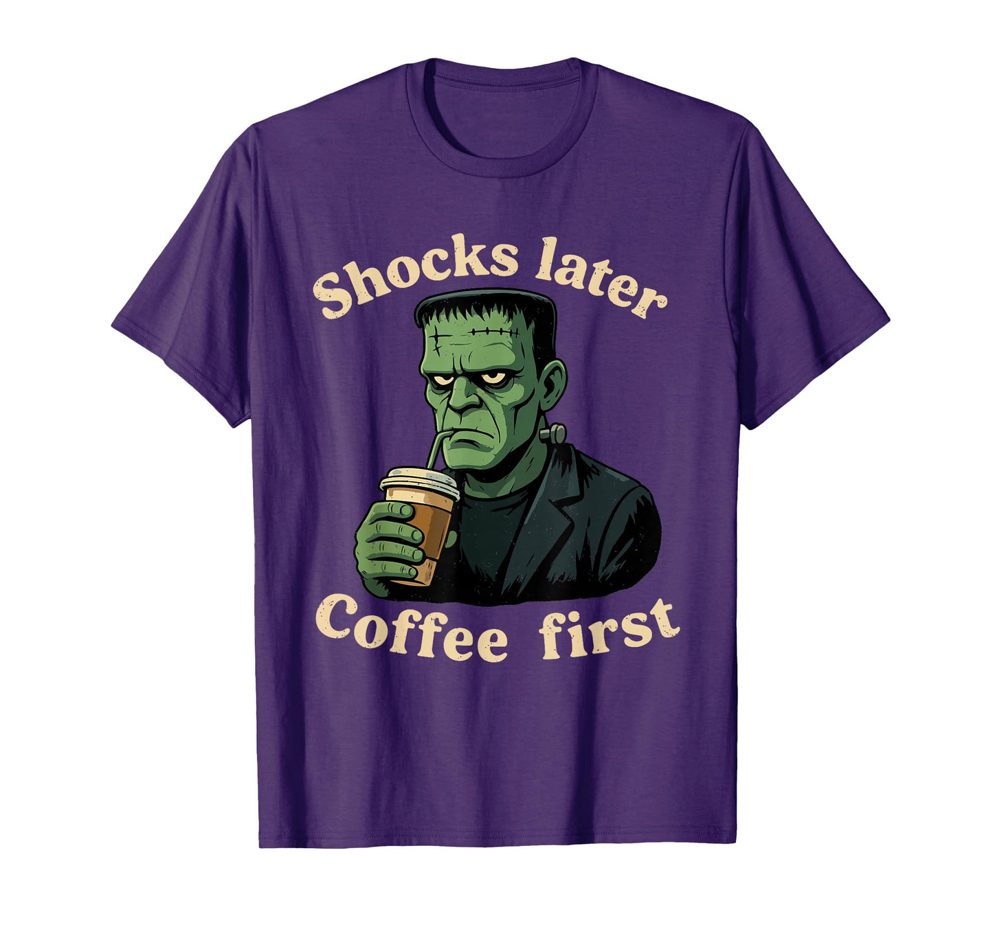 Coffee First Halloween Funny Ghoul Caffeine Lover T-Shirt