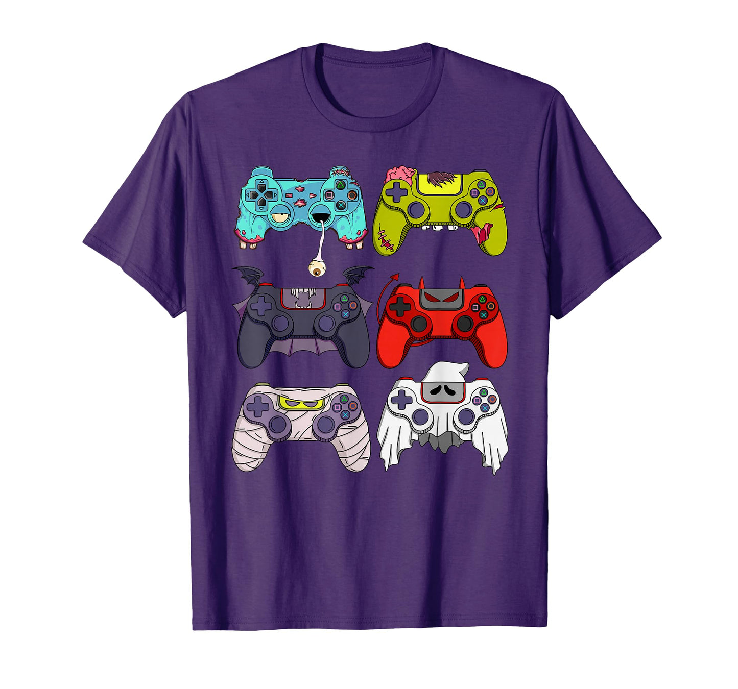 Skeleton Zombie Gaming Controllers Ghost Halloween Boys Kids T-Shirt