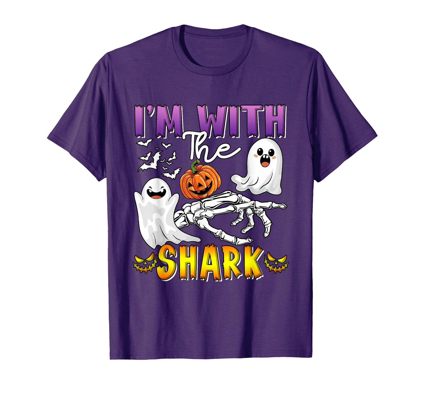 I'm with Shark Halloween Boo Ghost Funny Joke Single T-Shirt
