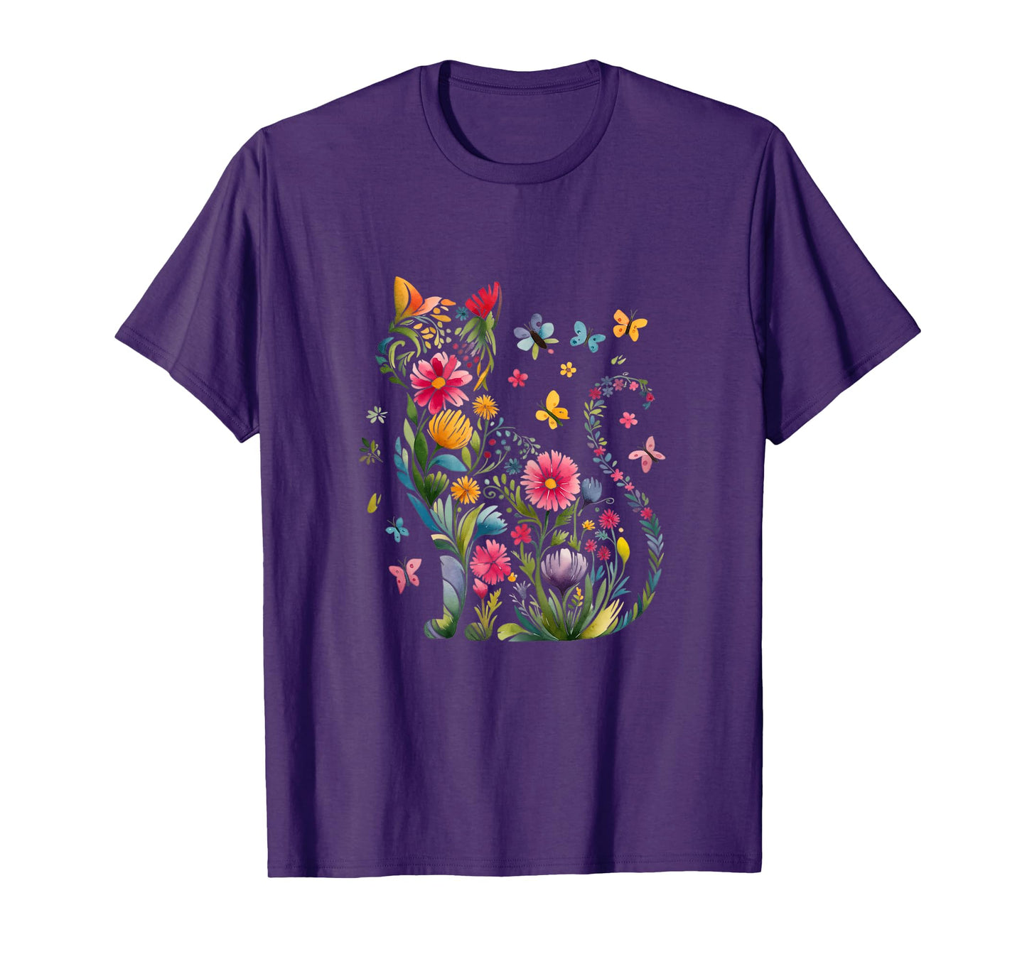Nature Cat with Butterflies T-Shirt