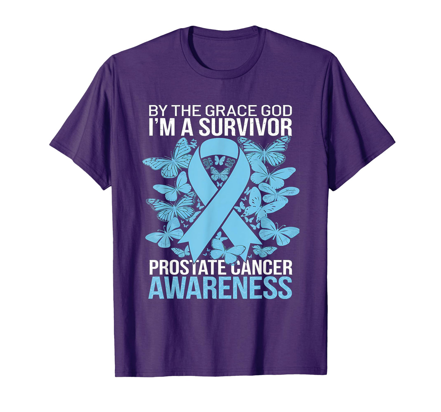 Prostate Awareness Light Blue RIbbon I'm A Survivor T-Shirt