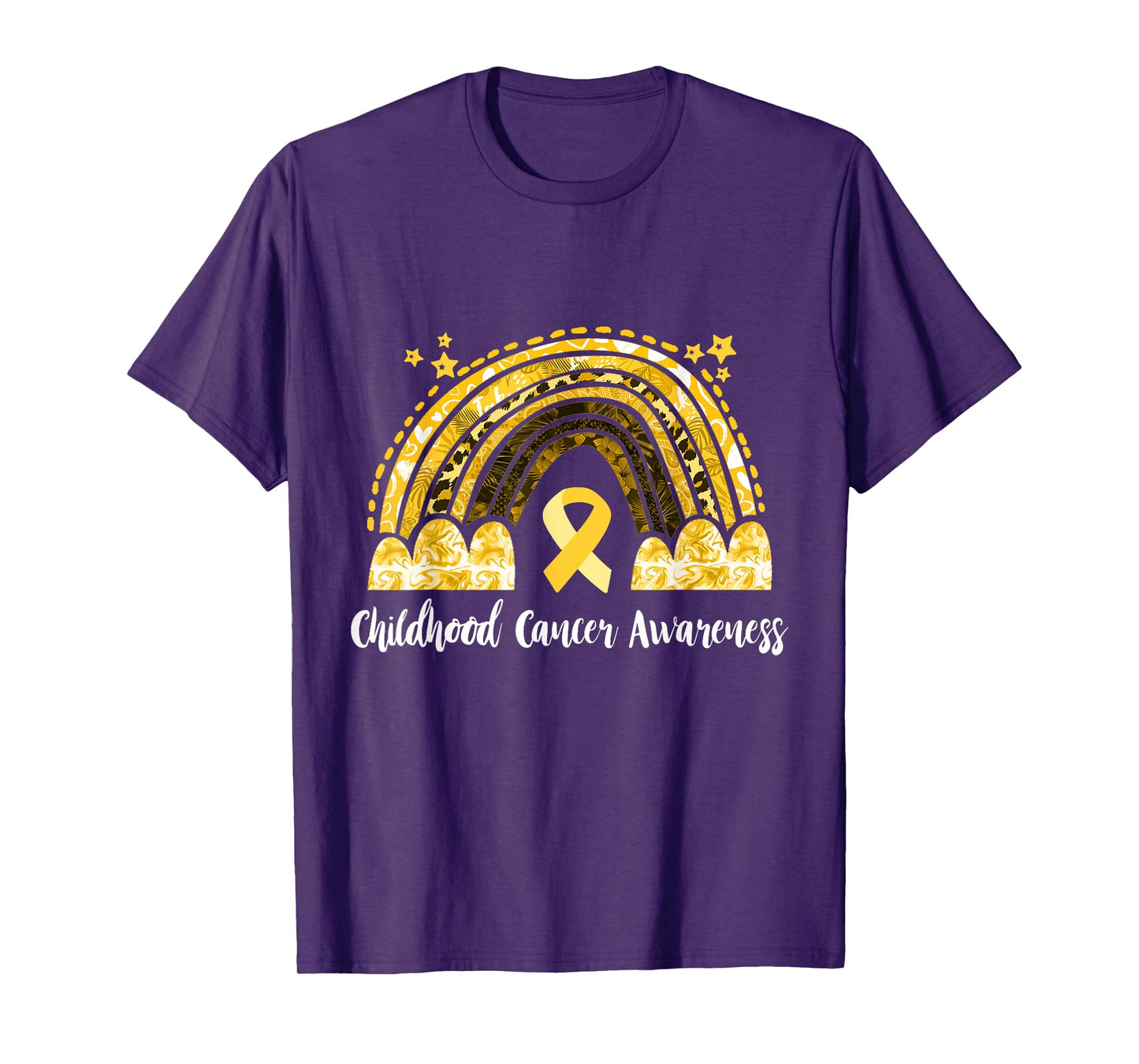 Childhood Cancer Awareness Gold Ribbon Survivor Rainbow T-Shirt