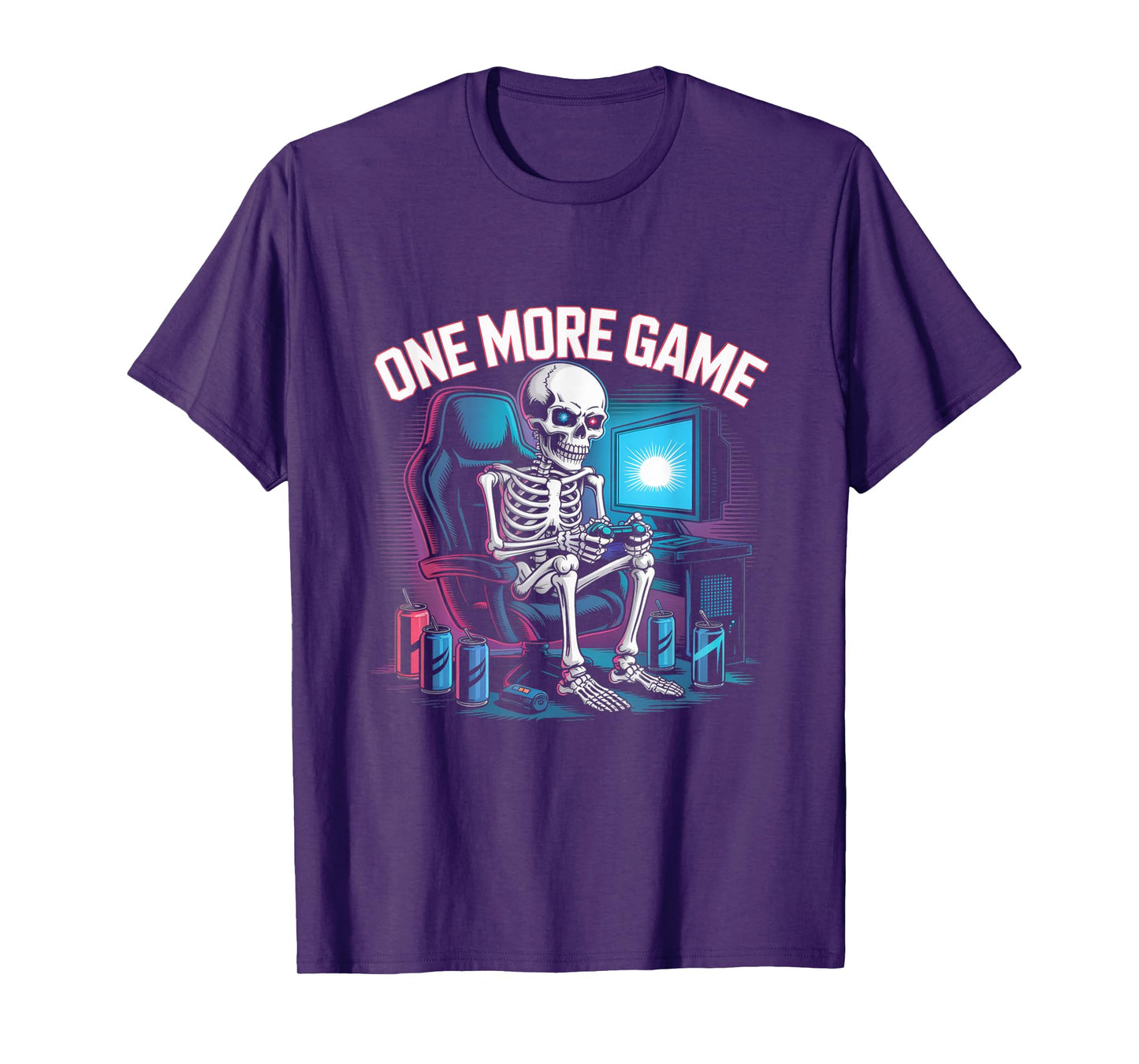 Gaming Skeleton One More Game Funny Online Gamer T-Shirt