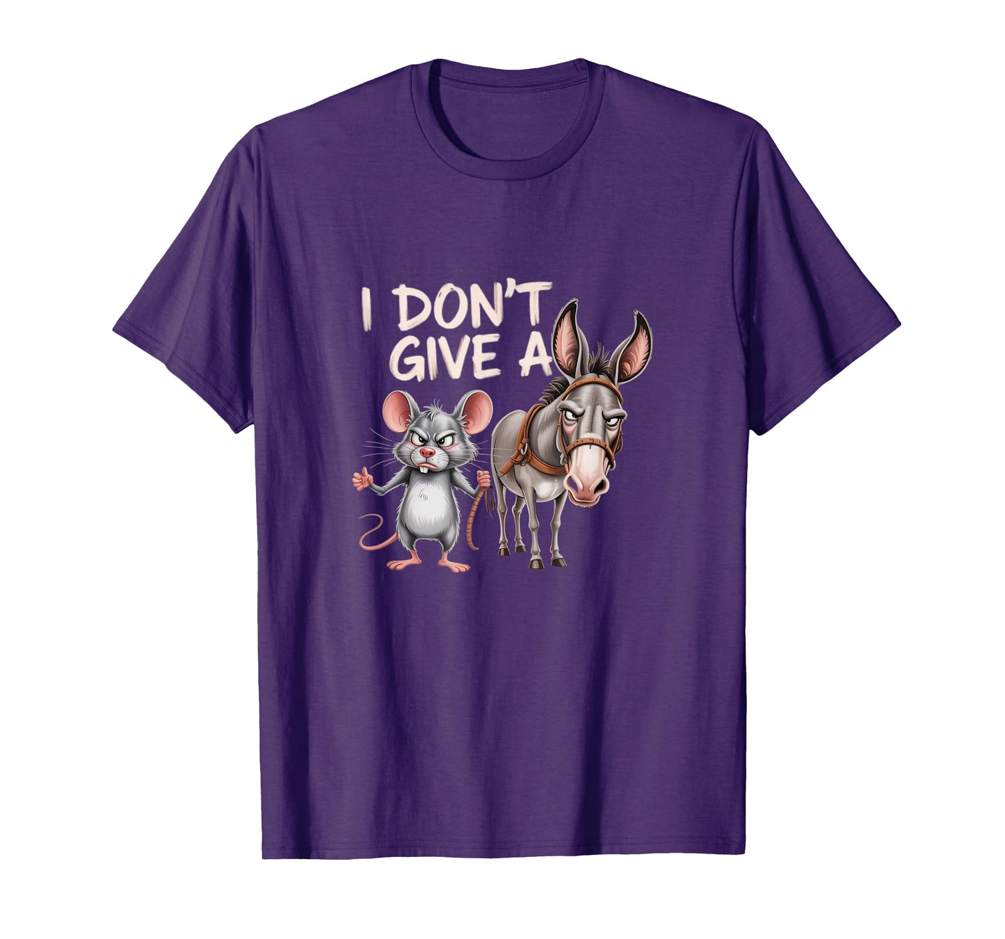 I Don’t Give a Rat’s & Donkey – Funny Cartoon Humor T-Shirt