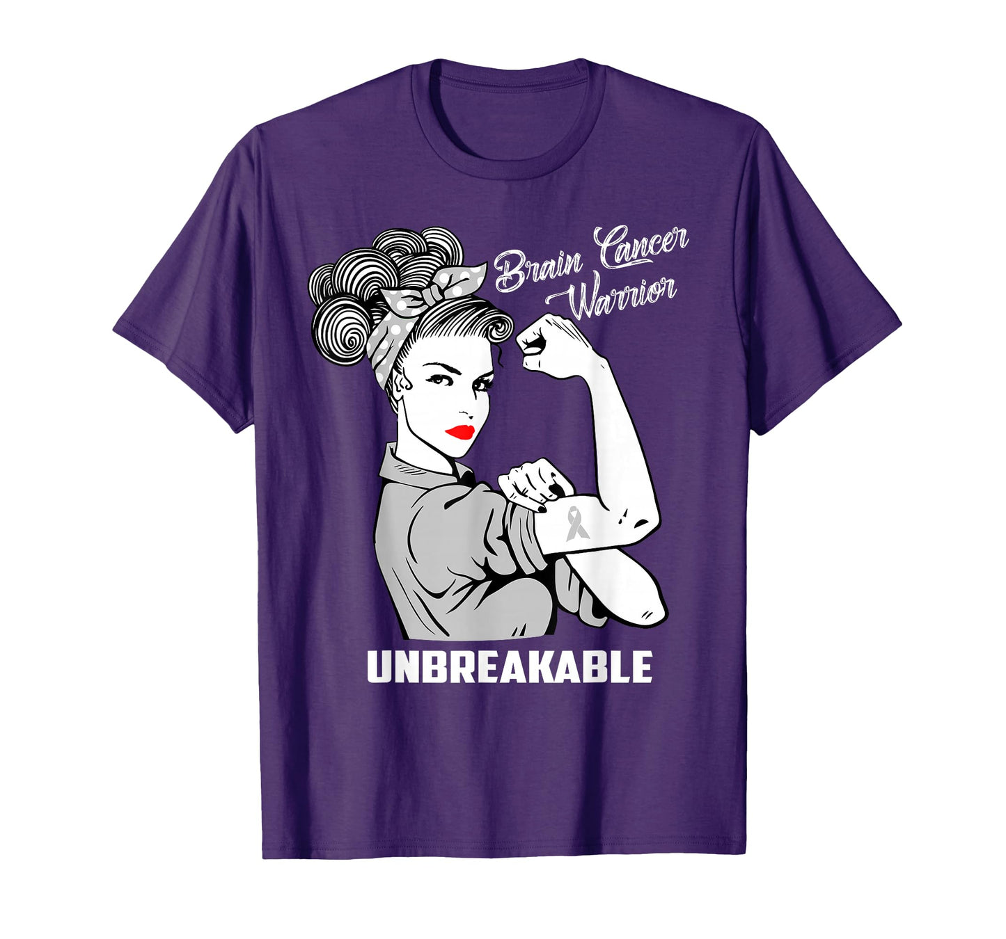 Brain Cancer Warrior Unbreakable T-Shirt Awareness Gift T-Shirt