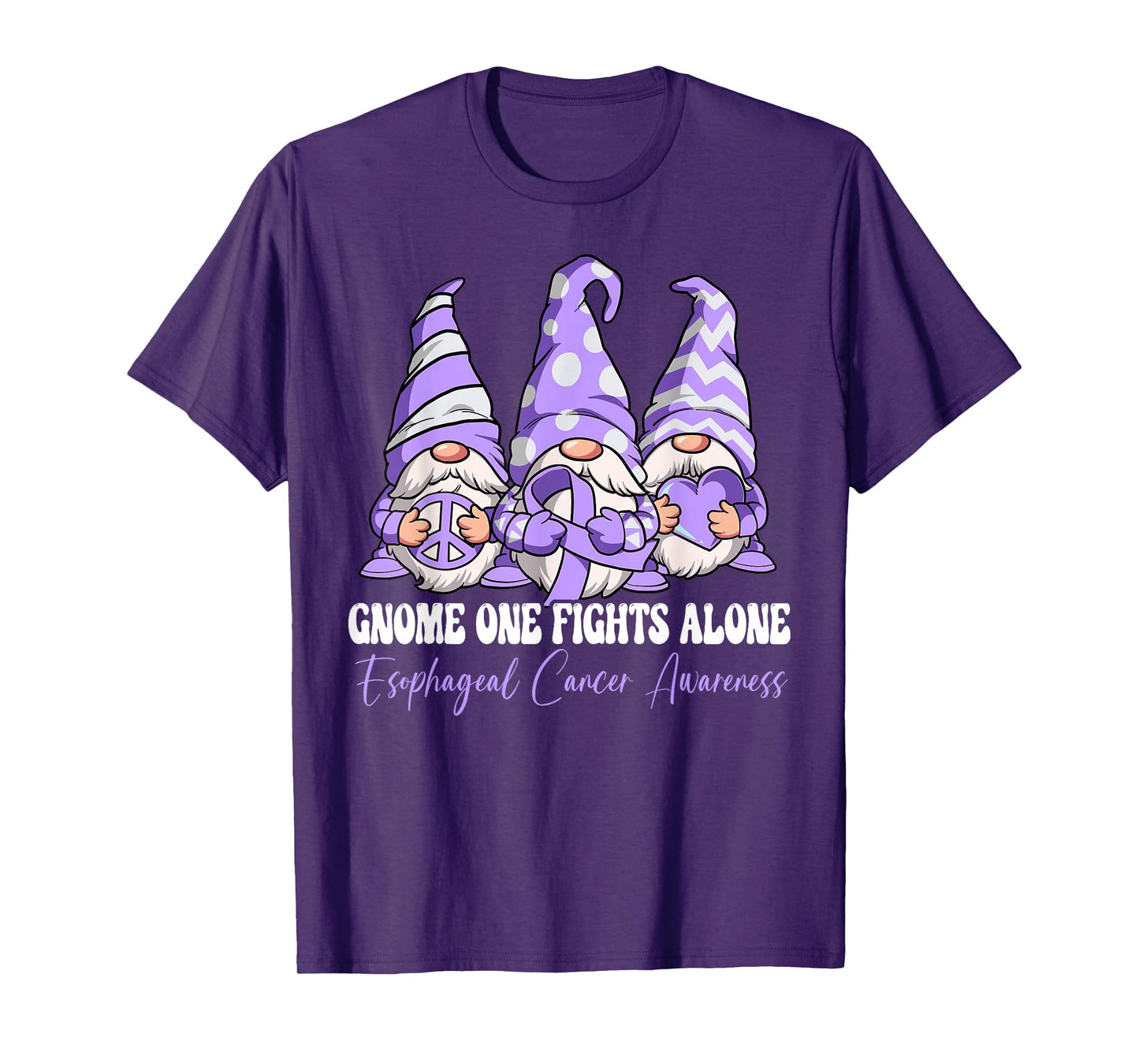 Gnome One Fights Alone Esophageal Cancer Awareness T-Shirt