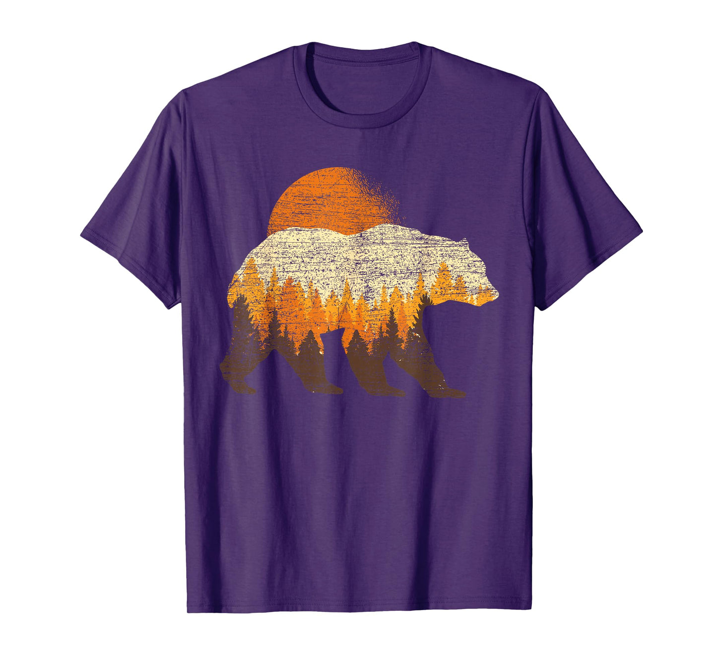 Outdoor Nature Full Moon Trees Wildlife Forest Animal Bear T-Shirt