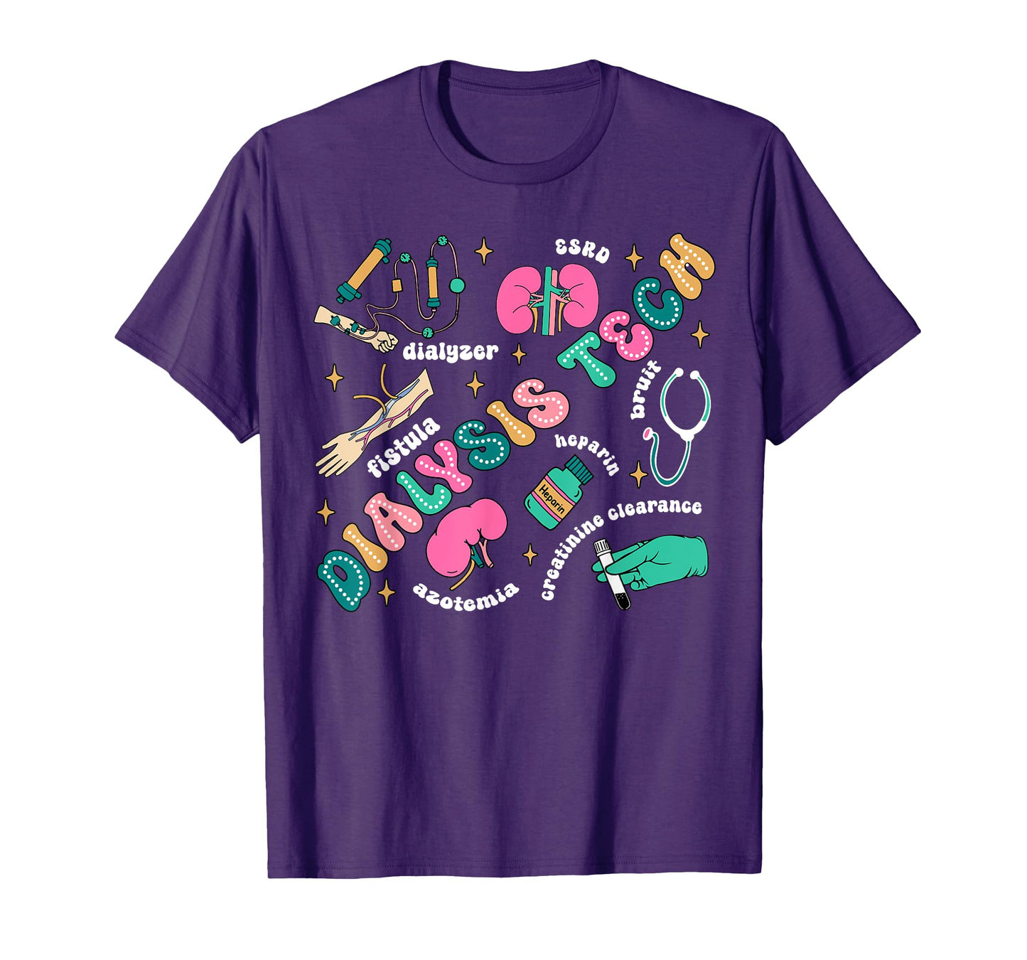 Dialysis Tech Nurse Retro Kidney Crew Tech Nephrology Nurse T-Shirt