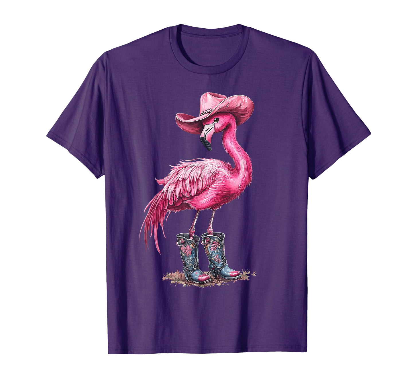 Flamingo Cowgirl Tropical Birds T-Shirt