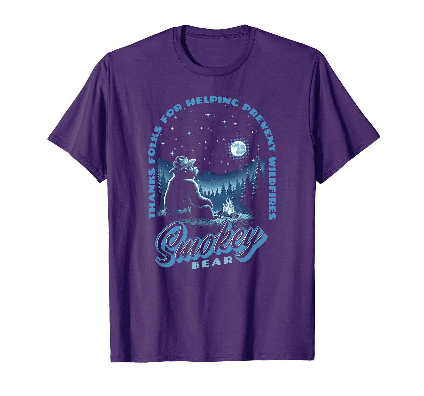 Stargazing Smokey Bear Thanks For Helping Prevent Wildfires T-Shirt