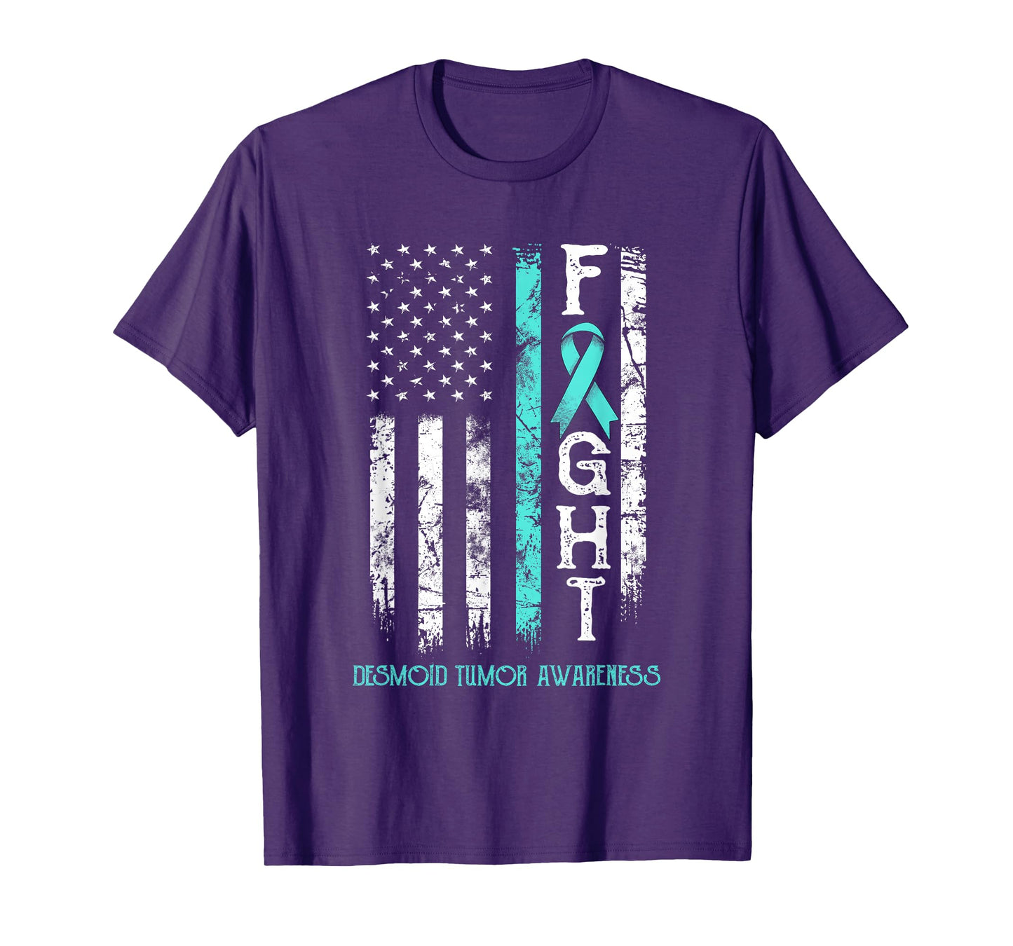Desmoid Tumor Warrior US Flag T-Shirt