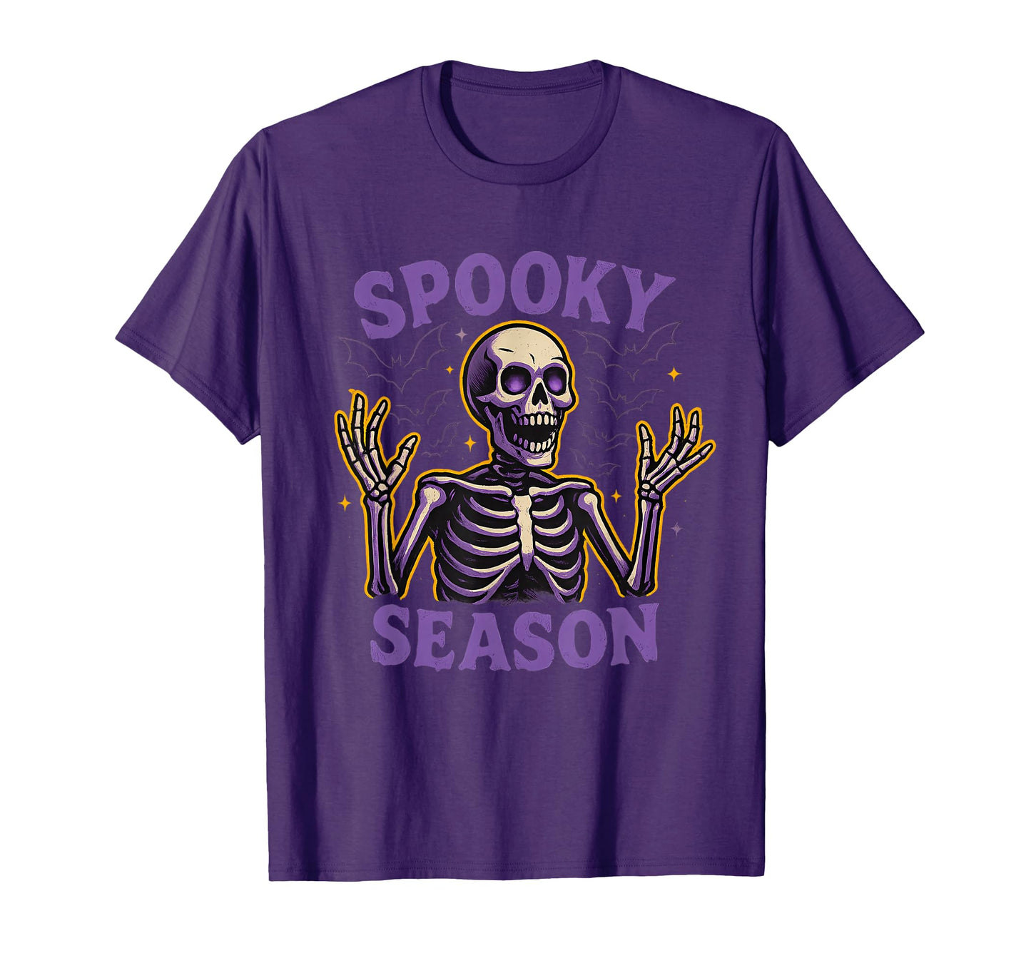 Spooky Season Purple Skeleton T-Shirt