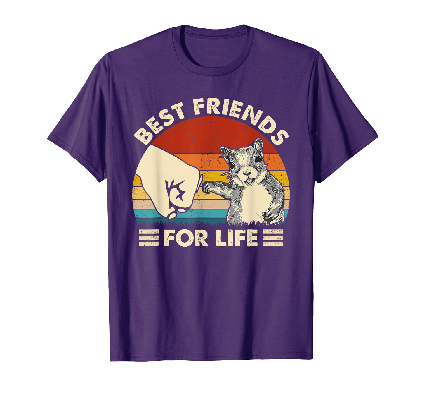 Retro Vintage Squirrel Best Friend For Life Fist Bump T-Shirt