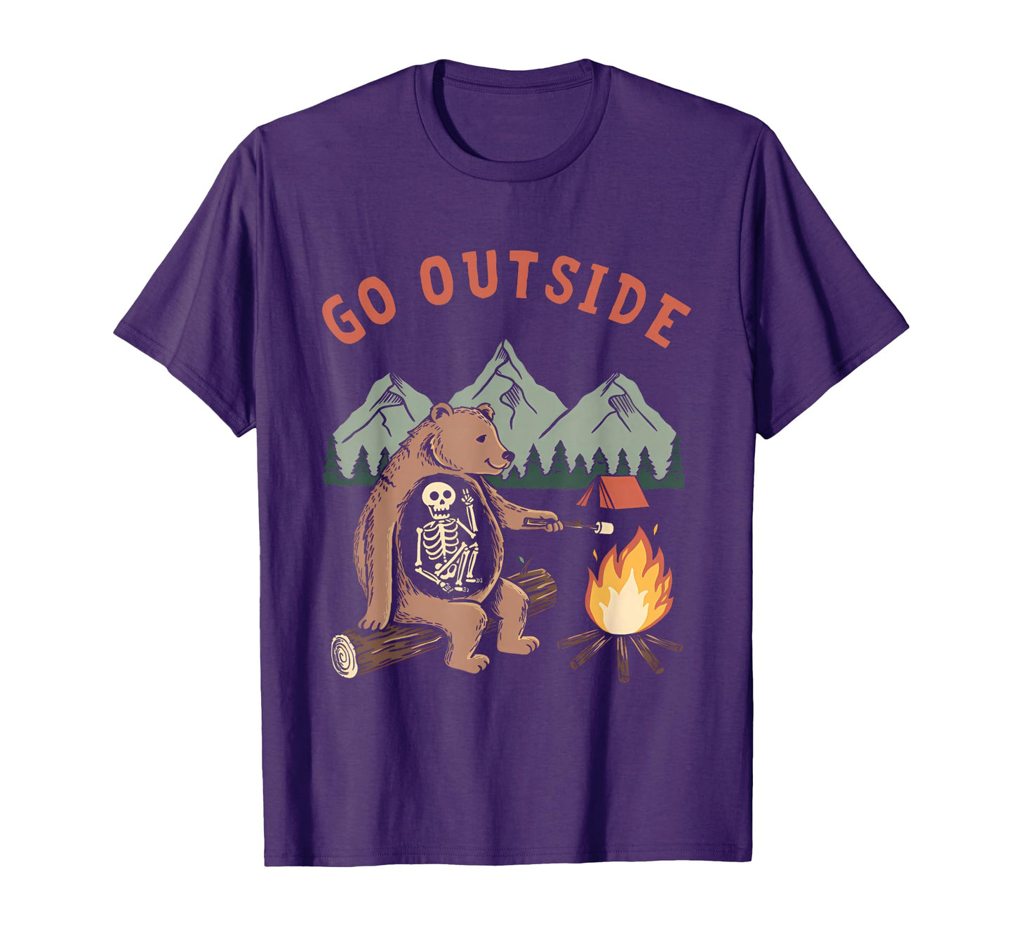 Outdoor Adventure Bear with Campfire for Wildlife Lovers T-Shirt