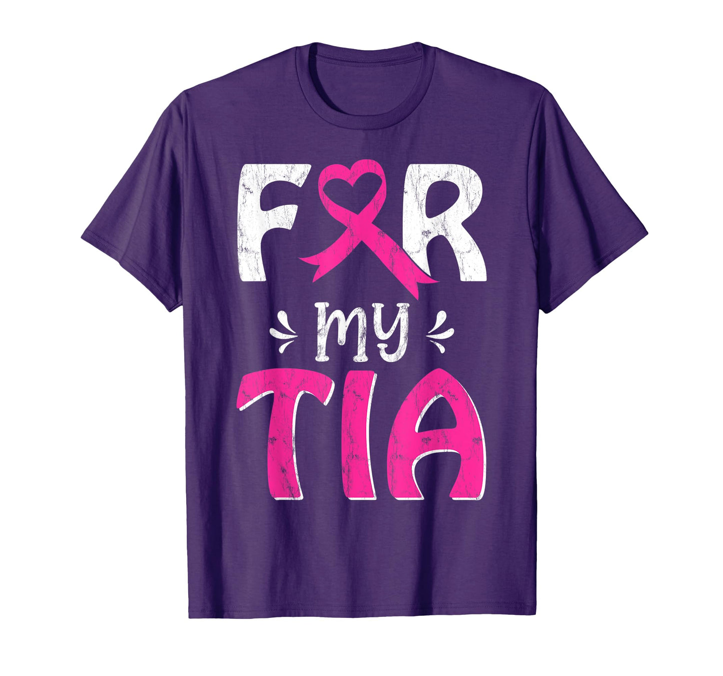 Pink Ribbon For My Tia October Breast Cancer Awareness Day T-Shirt