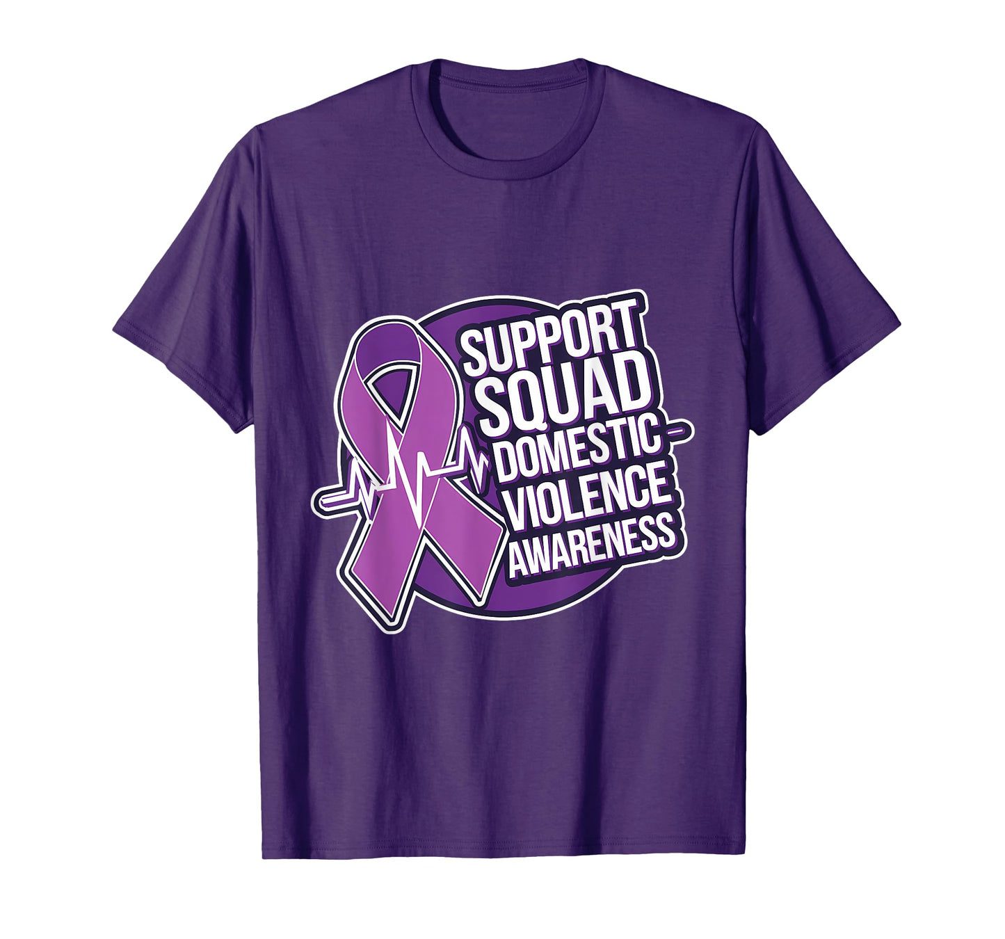 Domestic Violence Awareness Month Support Squad Heartbeat T-Shirt